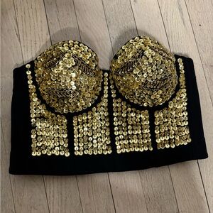 Gold Sequined Bustier